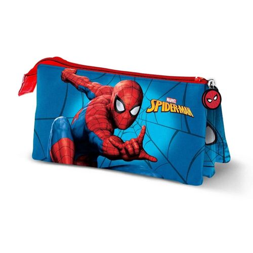 Marvel Spiderman Courageous-Estuche Portatodo Triple, Multicolor