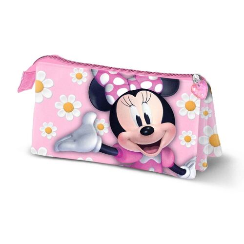 Disney Minnie Mouse Pretty-Estuche Portatodo Triple, Rosa