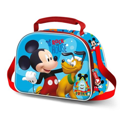 Disney Mickey Mouse Rock-Bolsa Portamerienda 3D, Azul