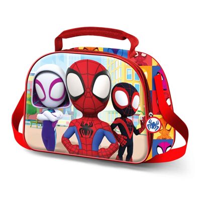 Marvel Spiderman Streets-3D Lunch Bag, Multicolor
