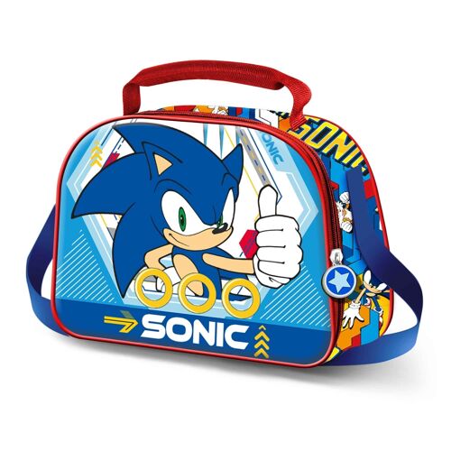 Sega-Sonic OK-Bolsa Portamerienda 3D, Azul