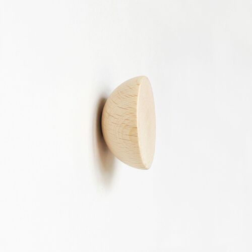 ø6cm - Round Beech Wood Wall Hook/Knob/Handle - Minimal Nordic Style Modern Wall Hook