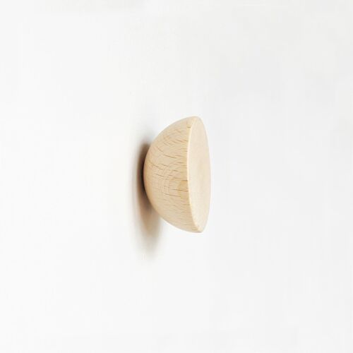 ø5cm - Round Beech Wood Wall Hook/Knob/Handle - Minimal Nordic Style Modern Wall Hook