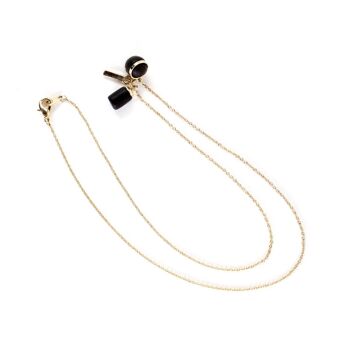 Collier en or - Triple Tiny Charm Ball / Weight / Bar 2