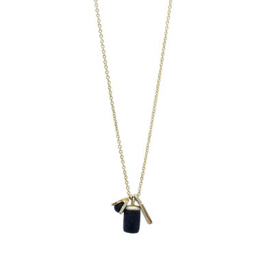 Collier en or - Triangle / poids / barre de charme triple minuscule