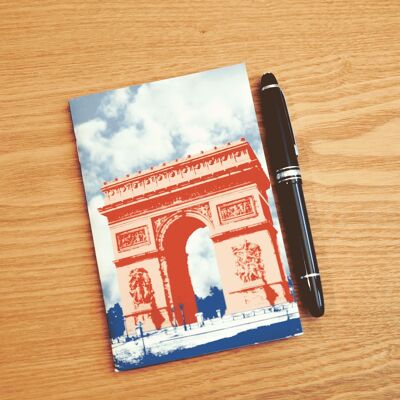 Kleines A6-Paris-Notizbuch – Arc de Triomphe – 64 linierte Seiten