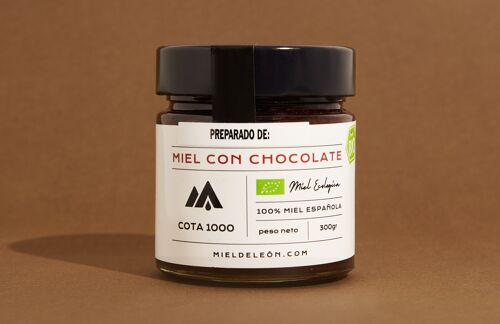 Crema de Miel con Chocolate. 100% Natural Ecológico Bio | COTA 1000 | Sin Gluten, Sin Lactosa