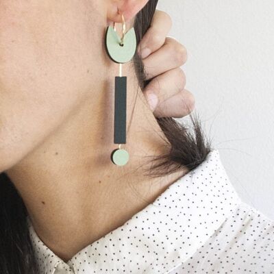 Long tulip hoop earrings | Geometric tulip flower earrings | Glïkov hoop earrings