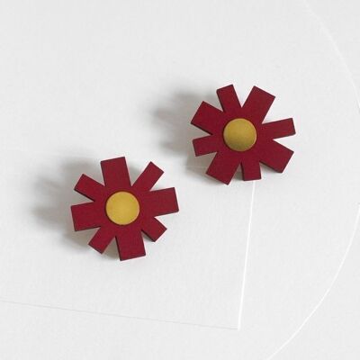 Abstract daisy maxi earrings | Large geometric flower earrings | Large flower earrings