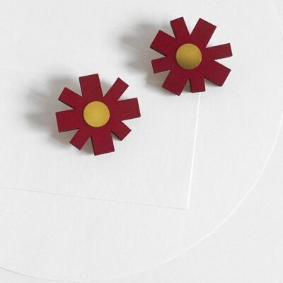 Abstrakte Gänseblümchen-Maxi-Ohrringe | Große geometrische Blumenohrringe | Große Blumenohrringe