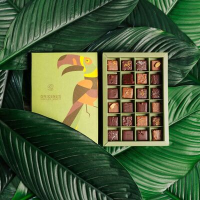 Caja de 24 bombones de chocolate ecológicos