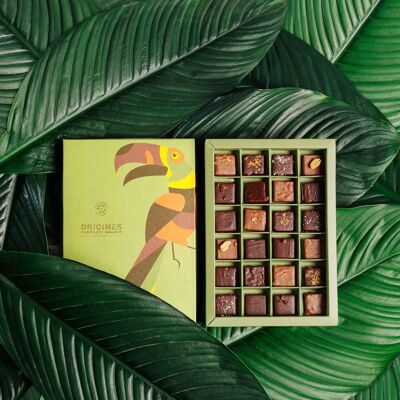 Caja de 24 bombones de chocolate ecológicos
