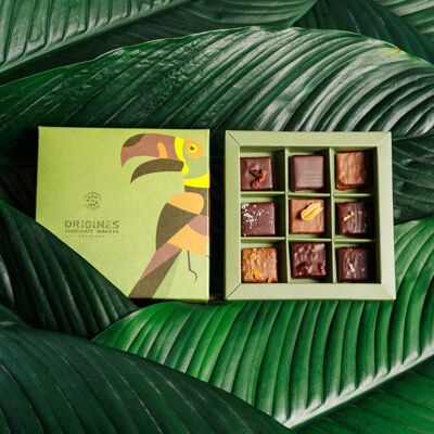 Caja de 9 caramelos de chocolate ecológicos