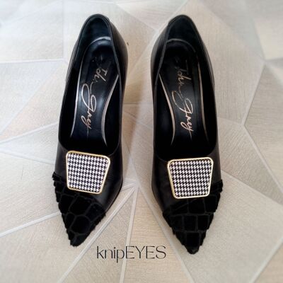 Shoe Clips & Fashion Clips Accessories Black & White (per pair)