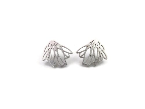 Floral Design Silver Stud Earrings