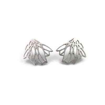 Floral Design Silver Stud Earrings