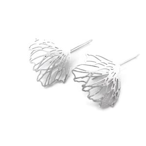 Grandes boucles d'oreilles pendantes en argent à motif floral