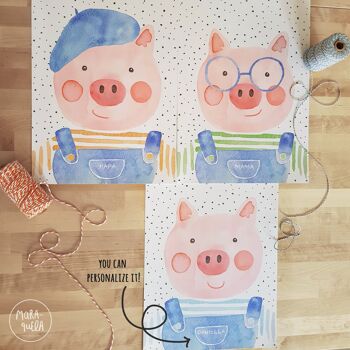 Ensemble d'estampes pour enfants des Trois Petits Cochons / Illustrations pour enfants pour décorer les murs des chambres de bébés, nouveau-nés, garçons et filles 6