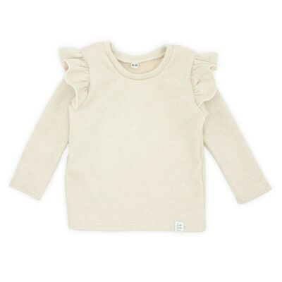 Volante | Jersey de punto | Beige | lúrex plateado