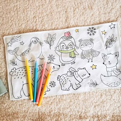 Washable coloring placemat