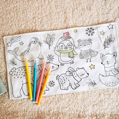 Washable coloring placemat