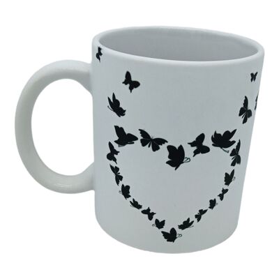 Heart and butterfly mug