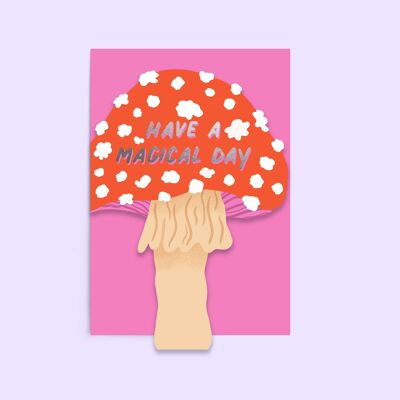 Magical Day Mushroom Shape Card | Birthday Card | Foil