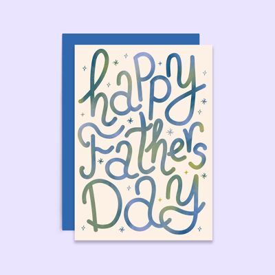 Tarjeta del feliz día del padre | Tarjeta de tipografía de letras a mano