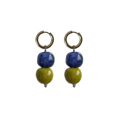 Boucles d'oreilles créoles en céramique légère Greta dans diverses couleurs estivales