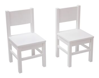 Ensemble Table et 2 Chaises Enfant 4-7 ans - Bois massif - Blanc 3