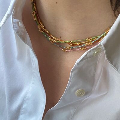 Lou-Ange vergoldete Rondelle-Halskette (CLO25)