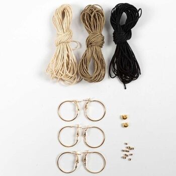 Kit DIY bijoux - Boucles d'oreille en macramé - 3 paires 3