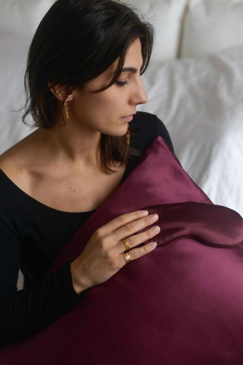 Coffret Taie d'oreiller + masque de sommeil en soie
