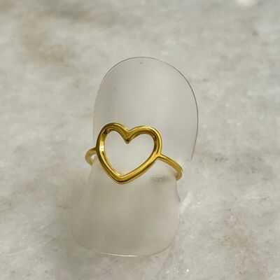 Adjustable Jade Heart Ring