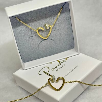 Eternity Heart Box (Bracelet + Necklace) Gold