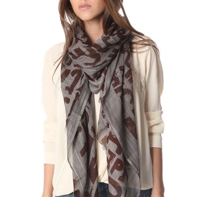 Oversized scarf in lightweight printed fabric