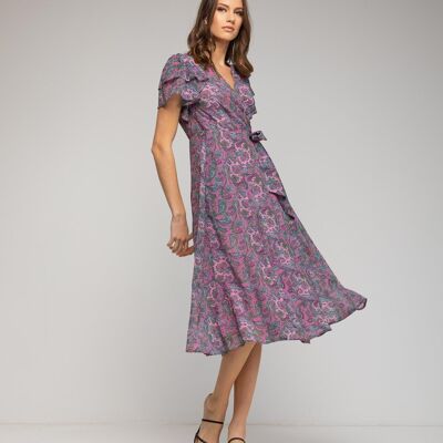 Bohemian midi dress with paisley print