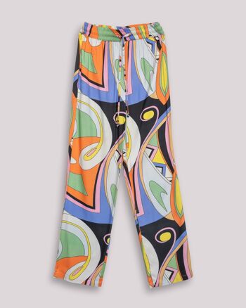 Pantalon droit imprimé multicolore 6