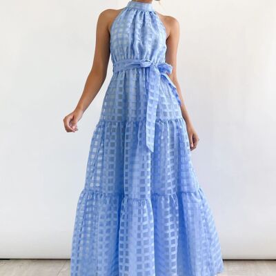 Blue long dress.-YYX_23281_BLUE