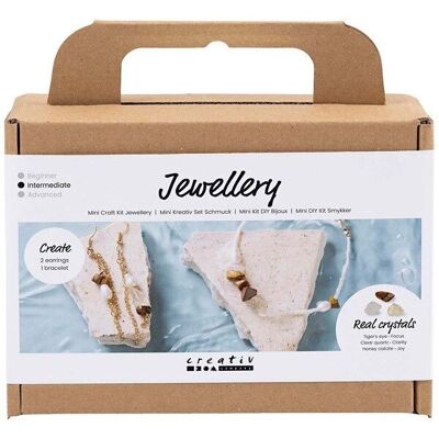 Lithotherapy jewelry DIY kit - Crystal necklace and earrings - 2 pcs