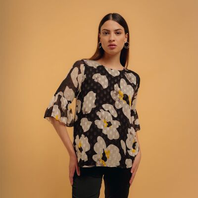 Blusa manga corta estampado floral