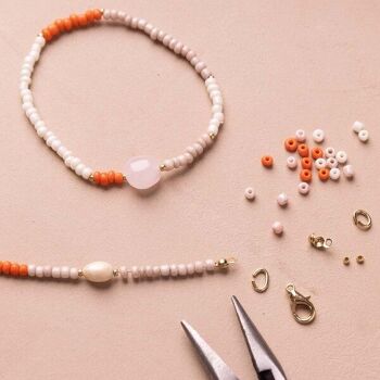 Kit DIY bijoux Lithothérapie - Quartz Rose - 3 pcs 2