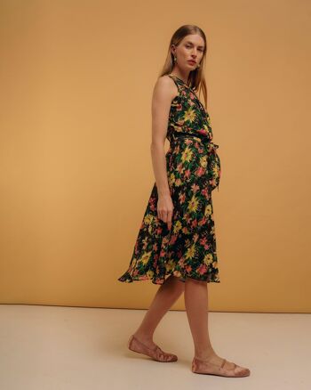 Robe midi dos nu à imprimé fleuri 3