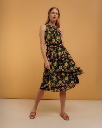 Robe midi dos nu à imprimé fleuri 4