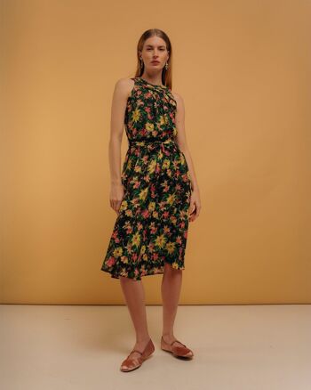 Robe midi dos nu à imprimé fleuri 5