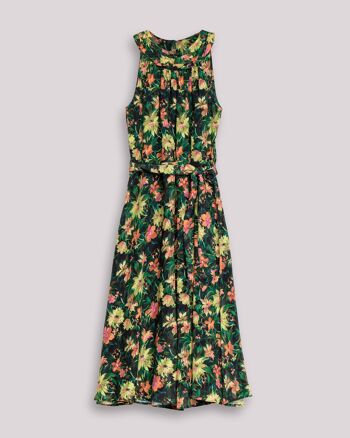 Robe midi dos nu à imprimé fleuri 7