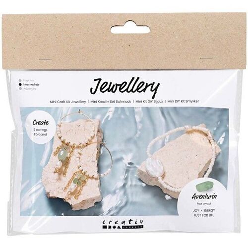 Kit DIY bijoux Lithothérapie - Aventurine - 2 pcs