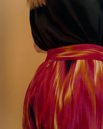 Pantalon large imprimé multicolore 4