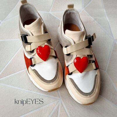 Accessoires Shoeclips & Fashionclips rouge LOVE - HEARTS (par paire)