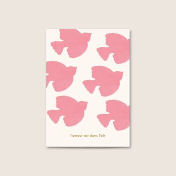 Carte postale Oiseaux amour 2